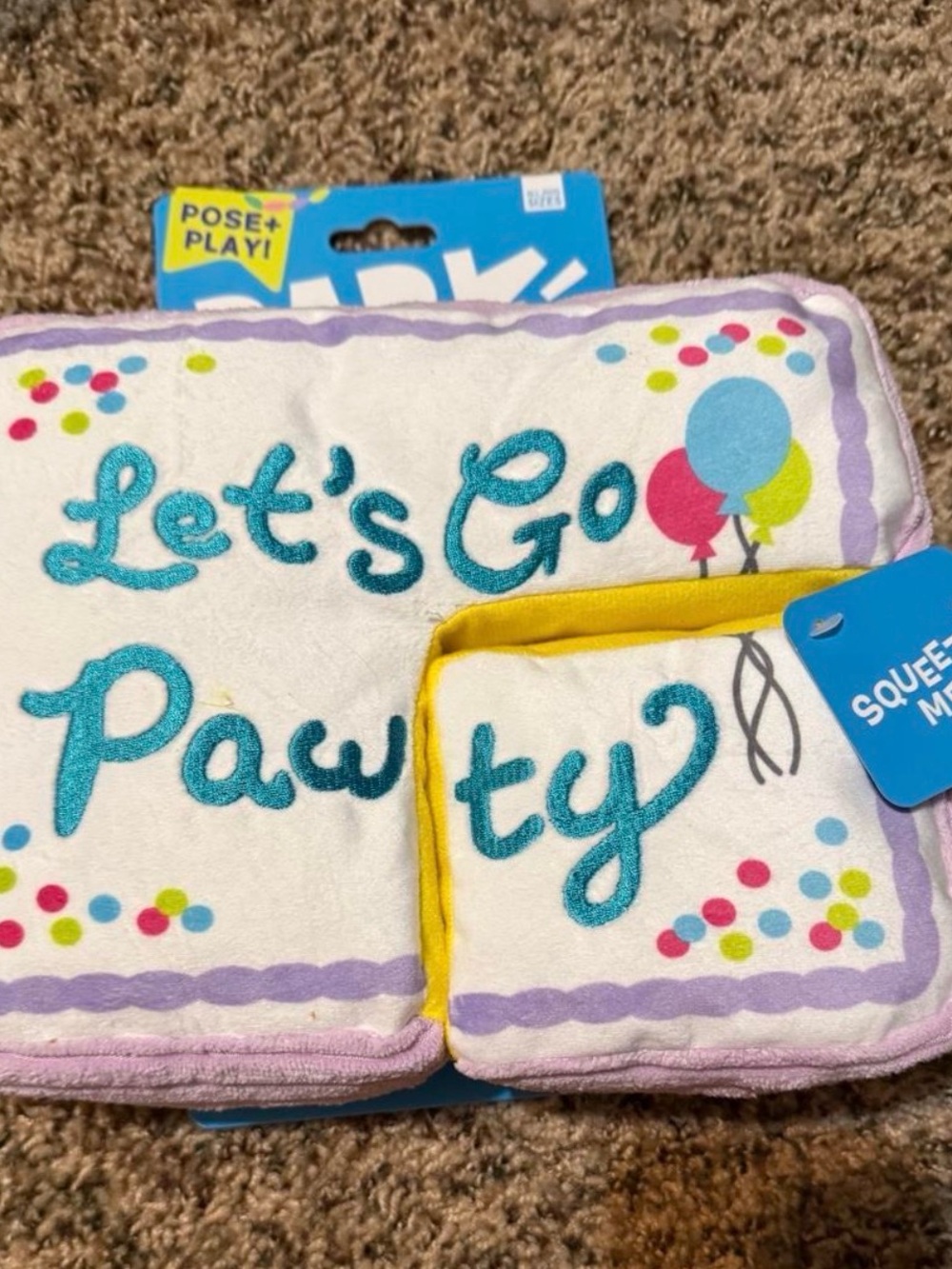Bark Let’s Go Pawty dog toy